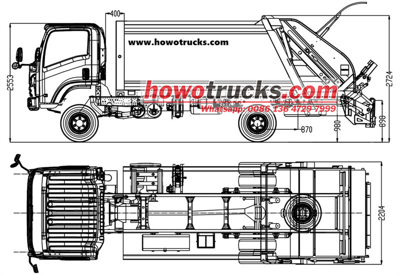 HOWO rear loader truck drawing