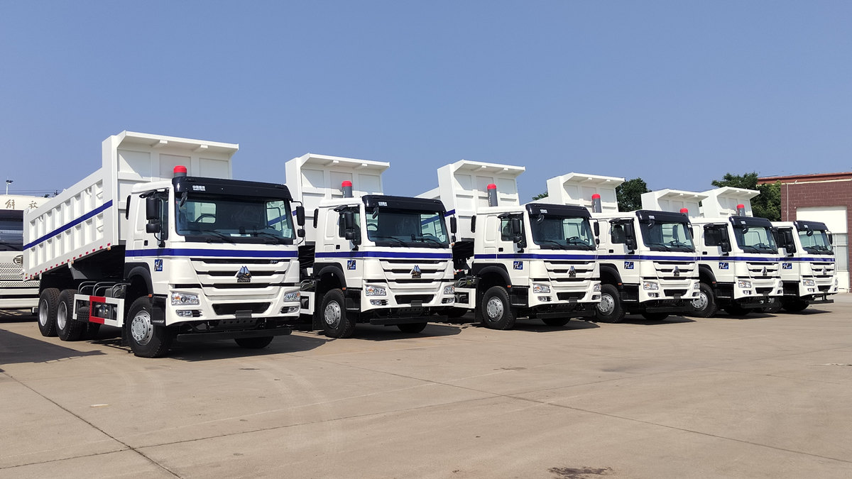 Saudi Arabia customer inspecting HOWO 20tons tipper dump truck