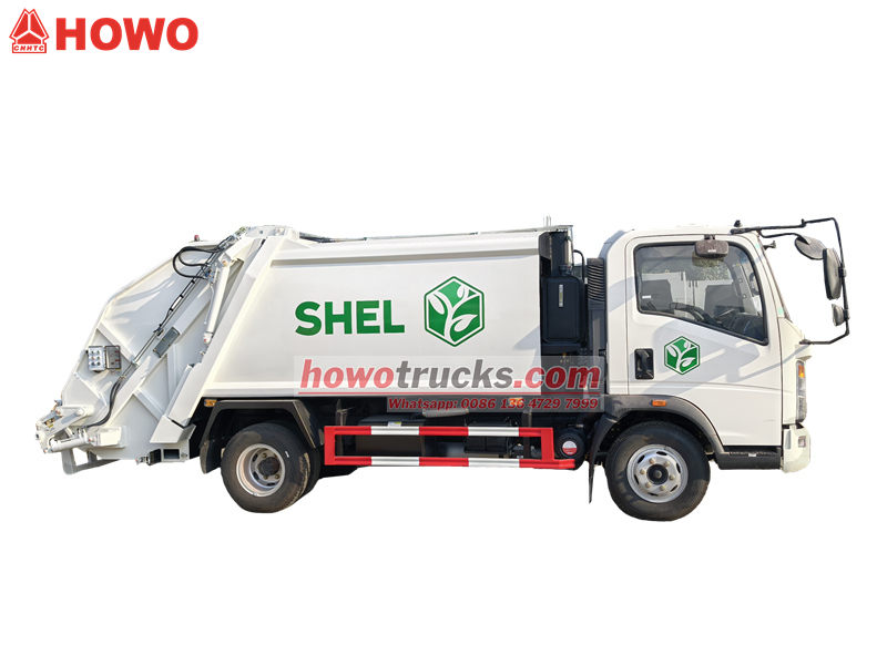 HOWO 6 CBM rear load garbage truck
