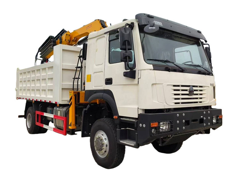 Howo dumper truck with crane