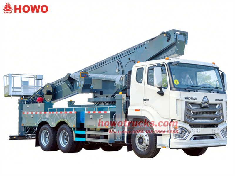 Howo NX жүк ташуучу унаасына орнотулган 56M абадагы иштөө платформасы - CS TRUCKS