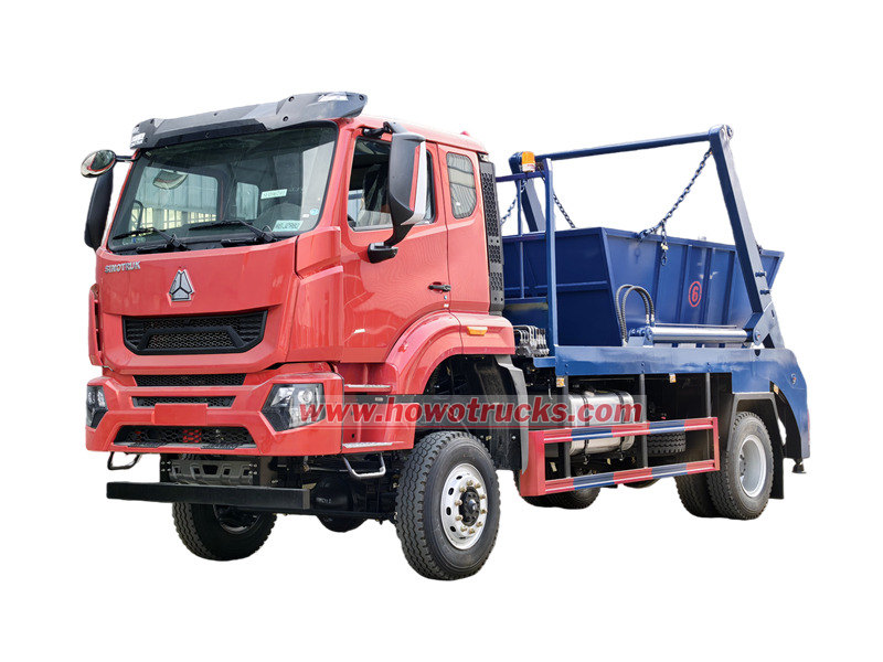HOWO 4&times;4 8CBM skip loader garbage truck