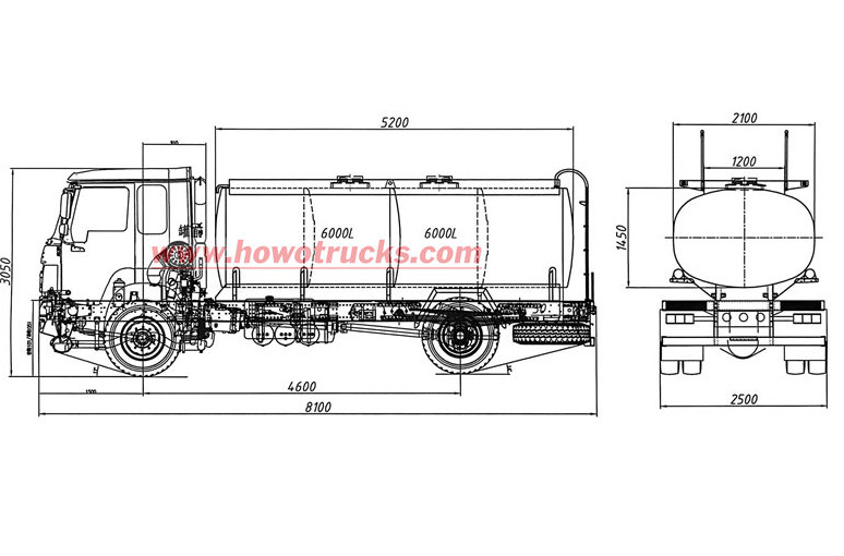 howo small fuel tanker truck